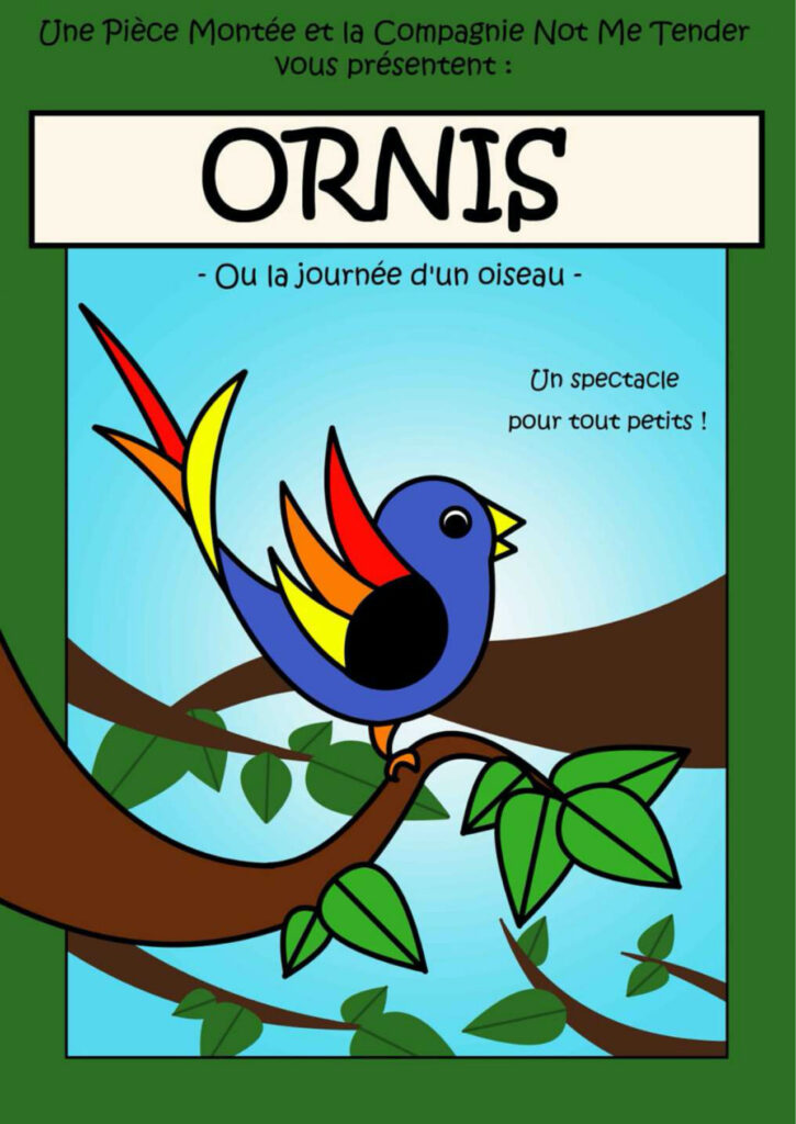 Affiche du spectacle "Ornis ou la journée d'un oiseau", très jeune public